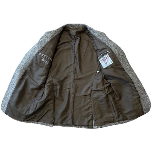 VTG Gurtex Harrris Tweed hand woven wool blazer brown medium - Picture 11 of 12